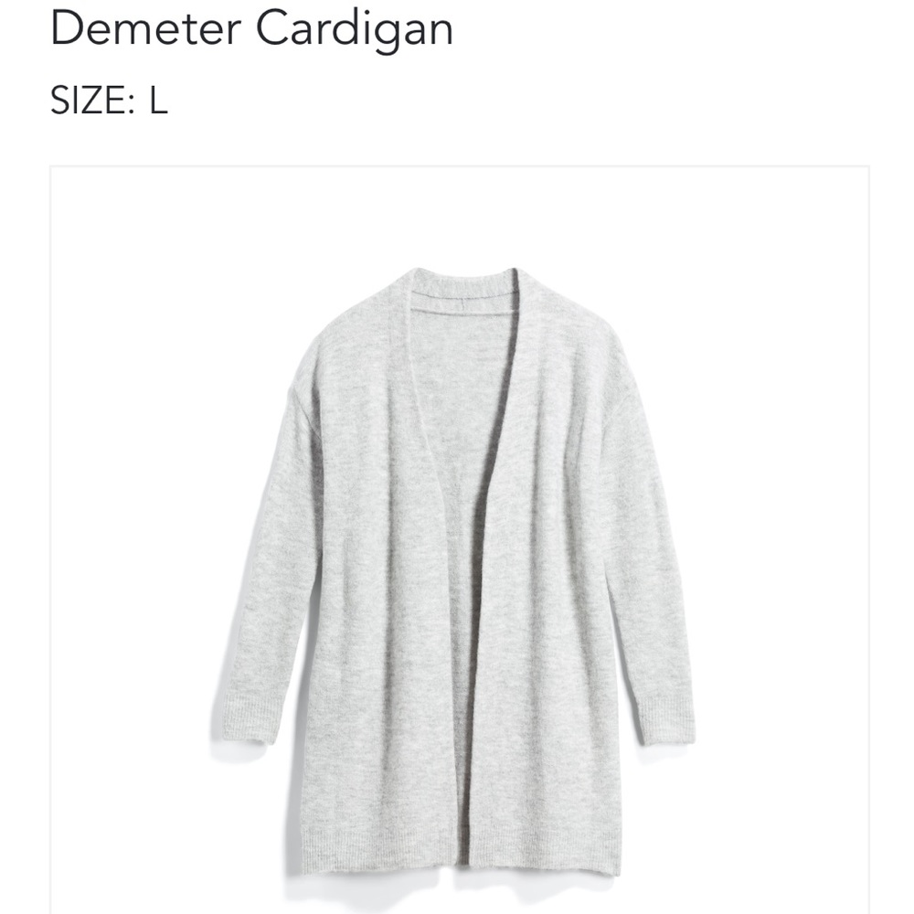 Large gray open cardigan